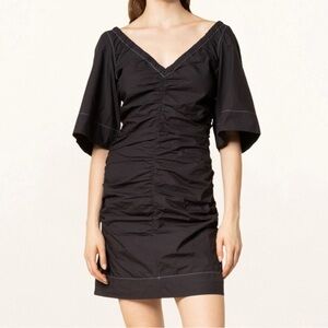 Ganni ruched mini dress